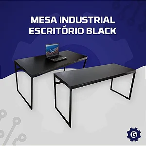 Mesa Estilo Industrial 150cm Preto Black